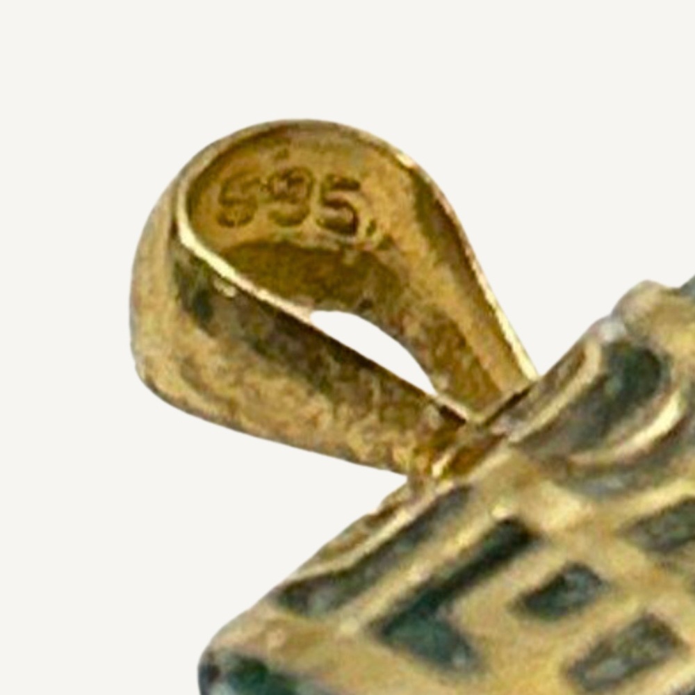 Tested 14k Emerald And Ruby Elephant Pendant - image 7